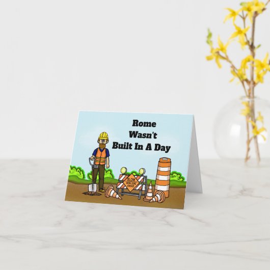 Funny Work Zone Awareness Week Wenskaart Kaart (Gele Bloem)