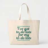 Funny Workaholic om lijst te doen Grote Tote Bag (Voorkant)