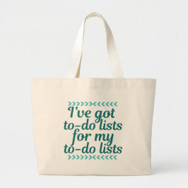 Funny Workaholic om lijst te doen Grote Tote Bag