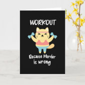 Funny Workout Cat Fitness Gym Muder is verkeerd ci Kaart (Gele Bloem)