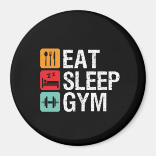 Funny Workout Fitness Eat Sleep Gym Magneet
