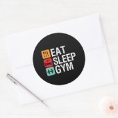Funny Workout Fitness Eat Sleep Gym Ronde Sticker (Envelop)