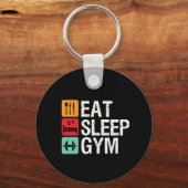 Funny Workout Fitness Eat Sleep Gym Sleutelhanger (Voorkant)