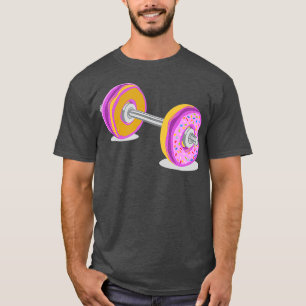Funny Workout Glazed Donut Barbell Fitness T-shirt
