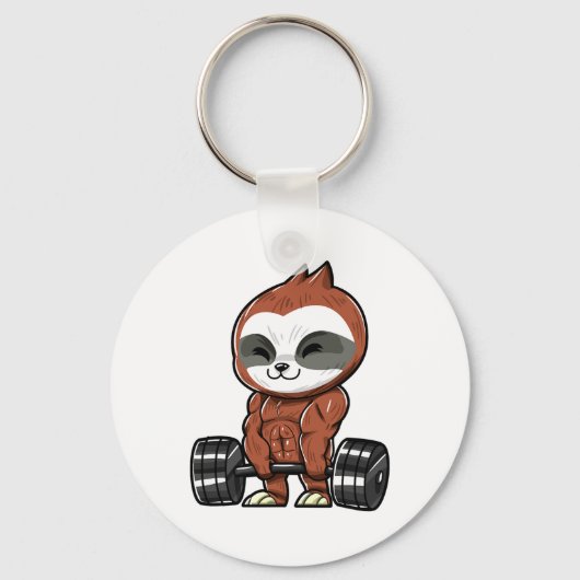 Funny Workout Gym Sloth Fitness Bodybuilding  Sleutelhanger (Voorkant)