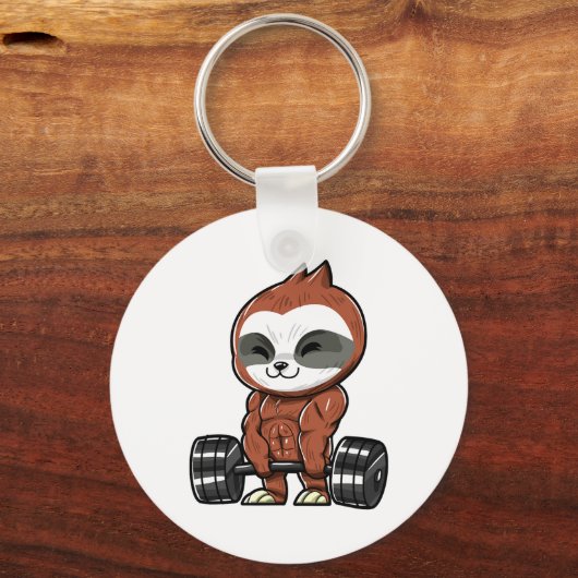 Funny Workout Gym Sloth Fitness Bodybuilding  Sleutelhanger (Voorkant)