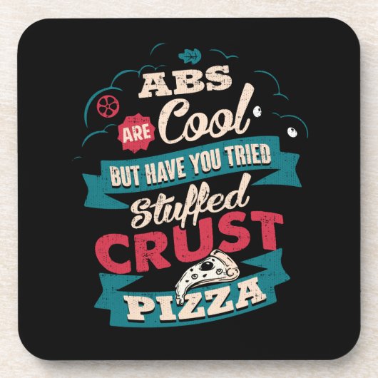 Funny Workout Humor, Abs vs Pizza, Bulking Novelty Onderzetter (Voorkant)