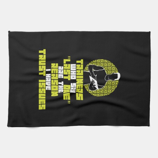 Funny Workout - Ik heb vertrouwensproblemen Theedoek (Horizontaal)