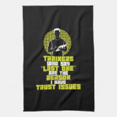 Funny Workout - Ik heb vertrouwensproblemen Theedoek (Verticaal)