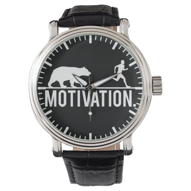 Funny Workout Motivation - Beer Chasing Jogger Horloge (Voorkant)