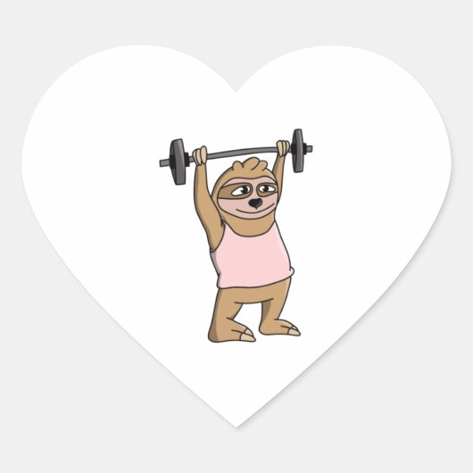 Funny Workout Sloth Sticker (Voorkant)