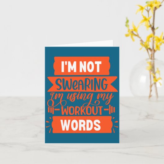 Funny Workout Words Orange Gym  Kaart (Gele Bloem)