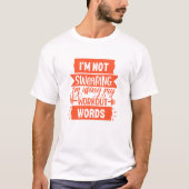 Funny Workout Words Oranje Gym T-shirt (Voorkant)