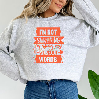 Funny Workout Words Oranje Gym Trui
