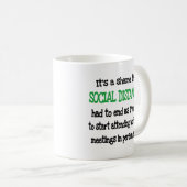 Funny Workplace Social Distancing Koffiemok (Voorkant rechts)