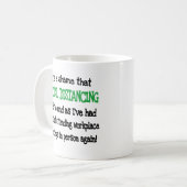 Funny Workplace Social Distancing Koffiemok (Voorkant links)