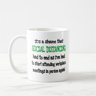 Funny Workplace Social Distancing Koffiemok