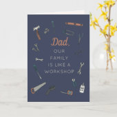 Funny Workshop Fathers Day Dad Kaart (Gele Bloem)