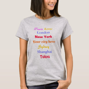 Funny World Cities en My City Travel T-shirt