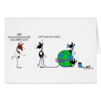Funny World op een String Horse Cartoon