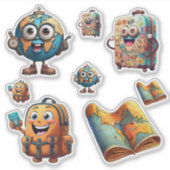Funny World Travel Sticker Set - Eigenzinnig Werel (Voorkant)
