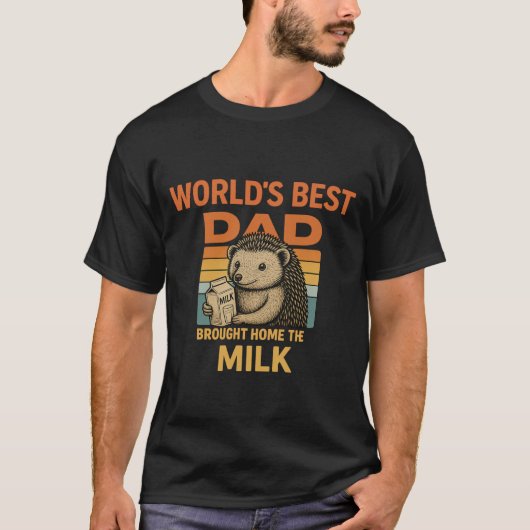 Funny World's Best Dad T-Shirt - Schattigee Egel W (Voorkant)