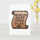Funny Worlds Beste schoonvader Certificaat Kaart (Gele Bloem)
