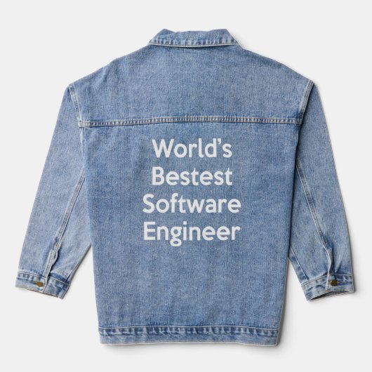 Funny Worlds Beste Software Engineer Coder Sweat Denim Jacket (Achterkant)