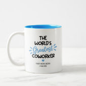 Funny World's grootste collega tweetone koffie Mu Tweekleurige Koffiemok (Links)