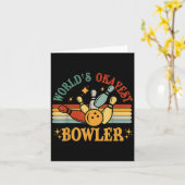 Funny Worlds Okayest Bowler Bowling Team Mannen Vr Kaart (Gele Bloem)