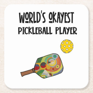 Funny World's Okayest Pickleball Player Sports Kartonnen Onderzetters
