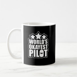 Funny World's Okayest Pilot Airplane Koffiemok