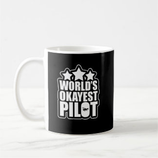 Funny World's Okayest Pilot Airplane Koffiemok
