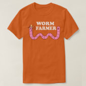 Funny Worm Farmer Gardening Worm Boerderij Red Wig T-shirt (Design voorkant)