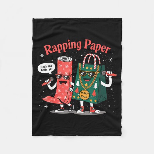 Funny Wrapng Rapng Paper Wrap Music Rap Pj Fleece Deken (Voorkant)