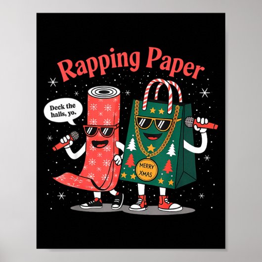 Funny Wrapng Rapng Paper Wrap Music Rap Pj Poster (Voorkant)