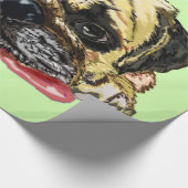 Funny Wrapping Paper met Pug Dog - Aangepaste kleu Cadeaupapier (Hoek)