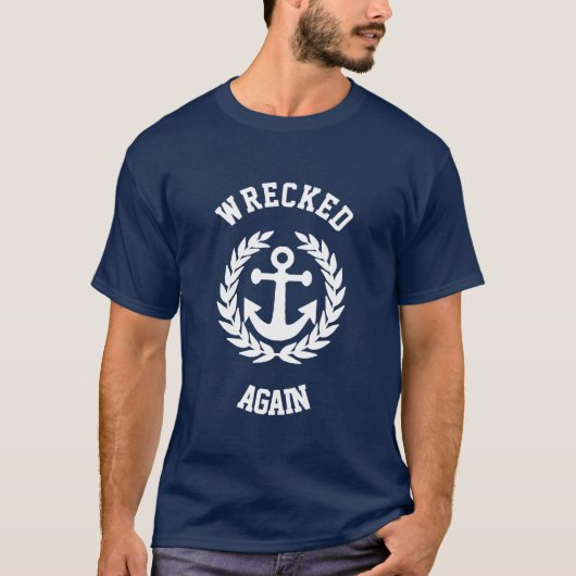 Funny wrecked sailing T-Shirt (Voorkant)