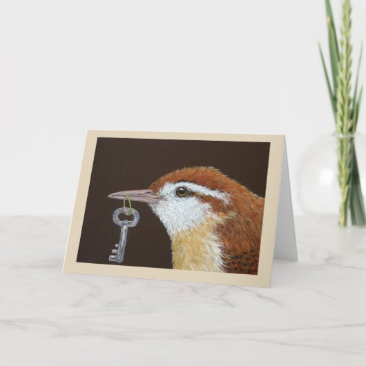 Funny wren card kaart (Voorkant)