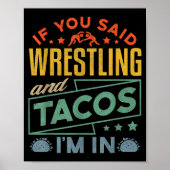 Funny Wrestling And Tacos Shirt Wrestle Retro Men  Poster (Voorkant)