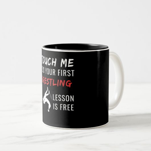 Funny Wrestling Coach Sports Wrestling Lover Gift Tweekleurige Koffiemok (Voorkant rechts)