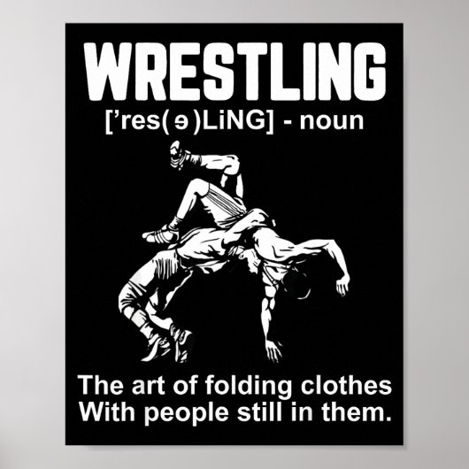 Funny Wrestling Definition The Art Of Folding Clot Poster (Voorkant)