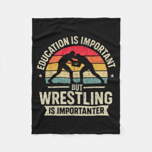 Funny Wrestling Education Joke For Wrestler Men Ki Fleece Deken (Voorkant)