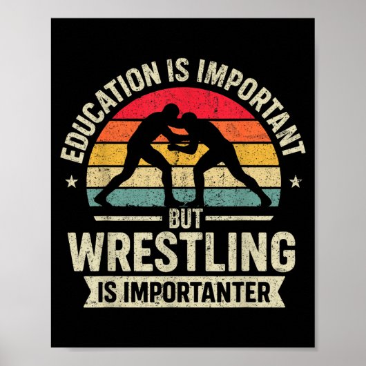 Funny Wrestling Education Joke For Wrestler Men Ki Poster (Voorkant)