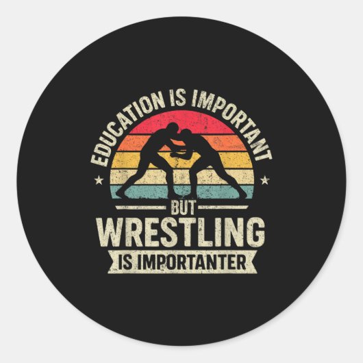 Funny Wrestling Education Joke For Wrestler Men Ki Ronde Sticker (Voorkant)