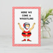 Funny Wrestling Kerst Kaarten (Staand voorkant)