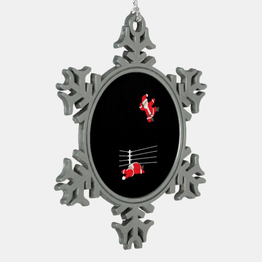 Funny Wrestling Kerstkerstkerstfeestdagen Tin Sneeuwvlok Ornament (Links)