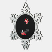 Funny Wrestling Kerstkerstkerstfeestdagen Tin Sneeuwvlok Ornament (Rechts)