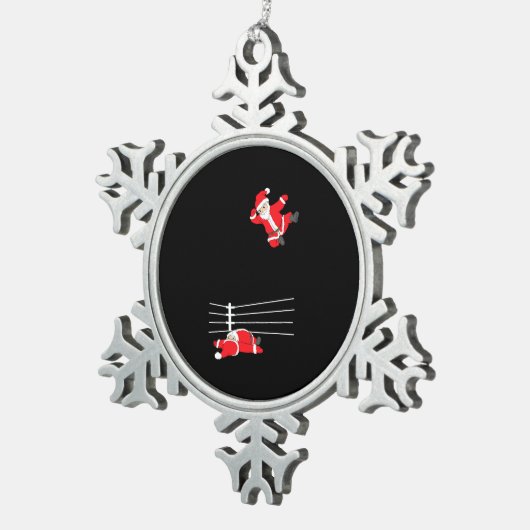 Funny Wrestling Kerstkerstkerstfeestdagen Tin Sneeuwvlok Ornament (Rechts)
