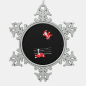 Funny Wrestling Kerstkerstkerstfeestdagen Tin Sneeuwvlok Ornament (Voorkant)